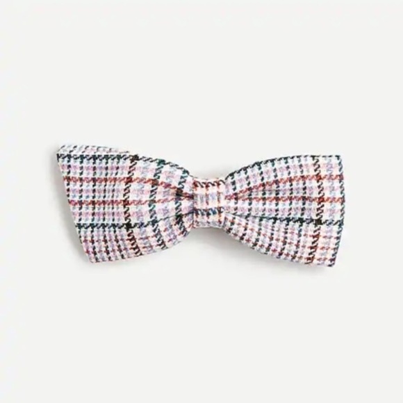 NWT J. Crew Wool Plaid Bow Hair Clip - Picture 2 of 3